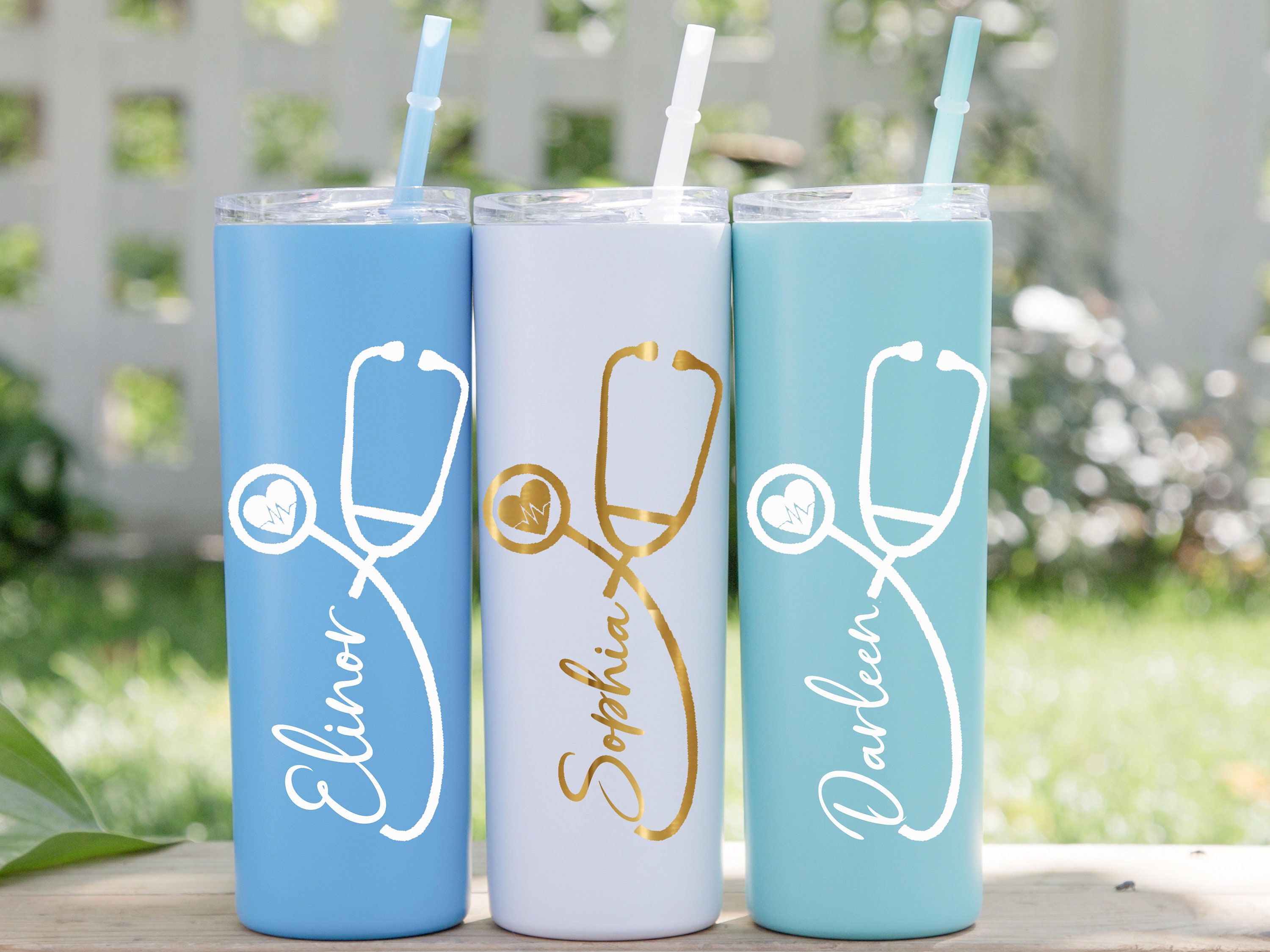Nurse Tumbler Personalized Tumbler with Straw Nurse Graduation Etsy