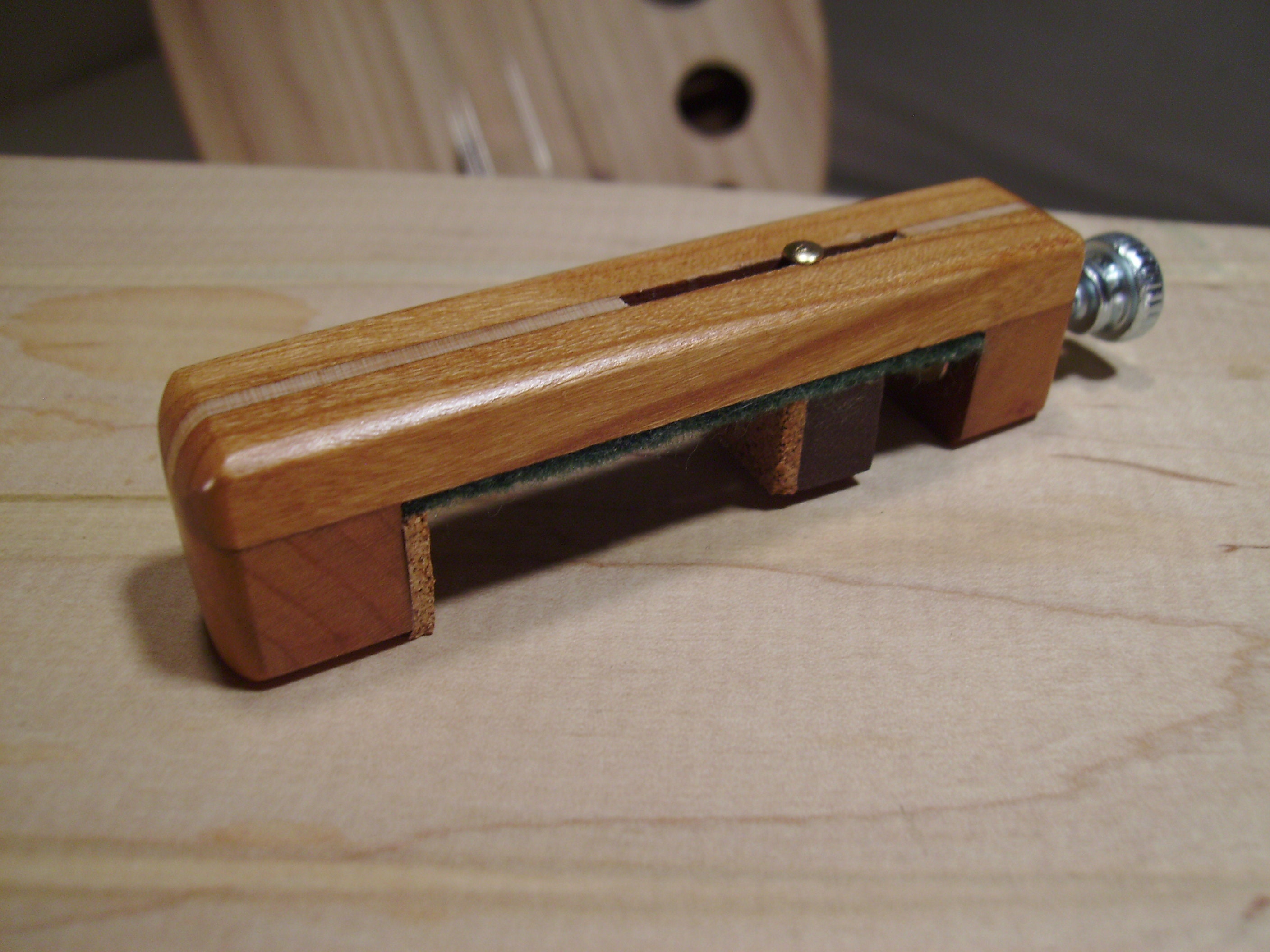 Dulcimer Capo Made of Beautiful Cherry Wood. for 2,3,4,5. or 6 String