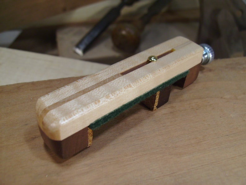 Appalachian mountain Dulcimer Capo, Curly Maple and Black Walnut. image 4