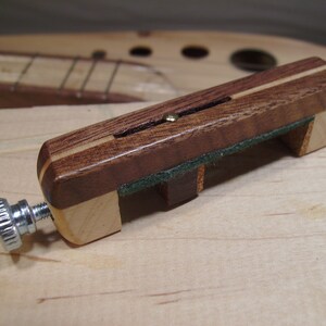 Dulcimer Capo made of Walnut and Curly Maple /Maple stripe. image 3