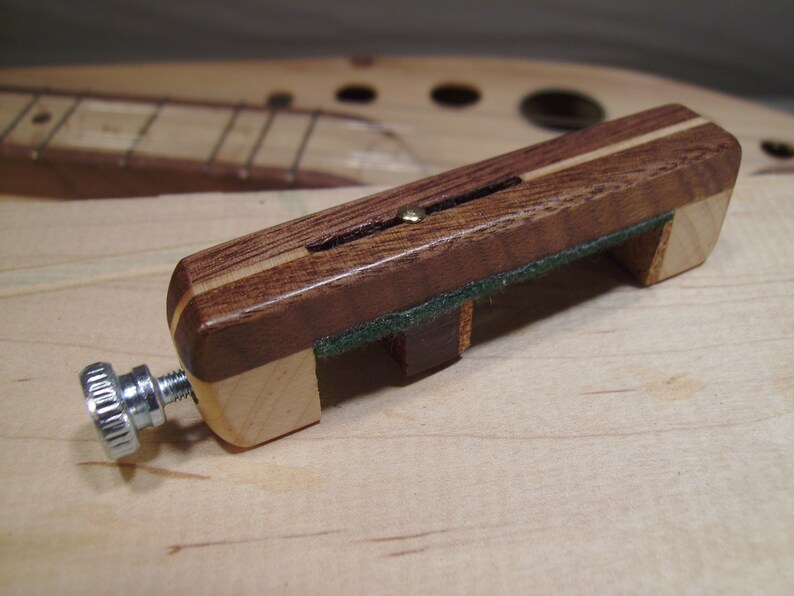 Dulcimer Capo made of Walnut and Curly Maple /Maple stripe. image 3