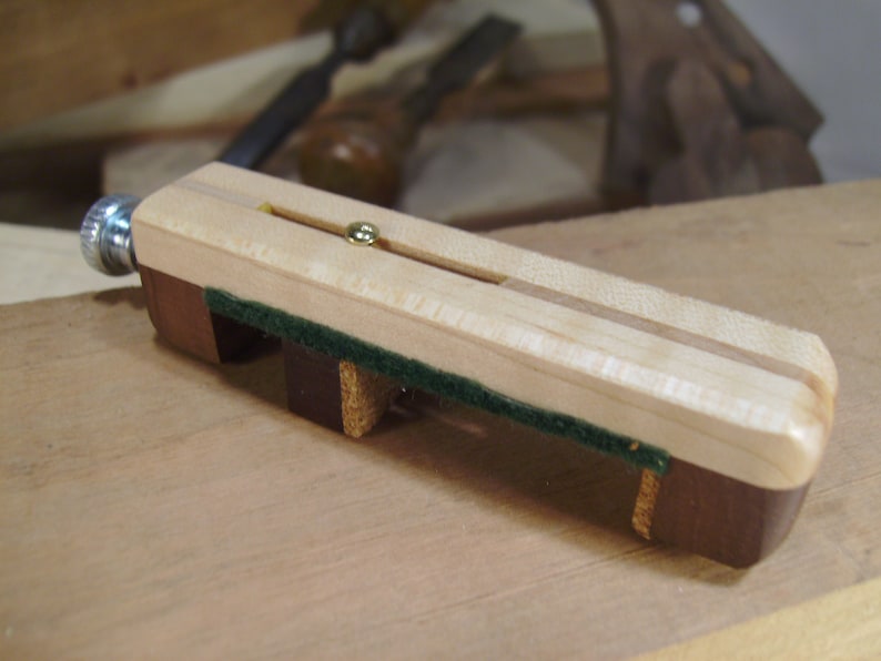 Appalachian mountain Dulcimer Capo, Curly Maple and Black Walnut. image 2