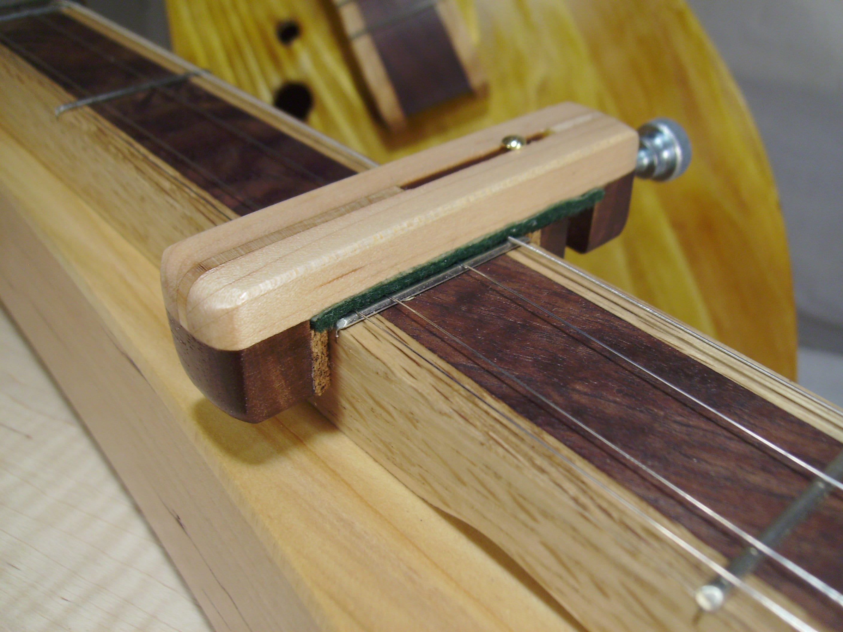 Appalachian Mountain Dulcimer Capo, Curly Maple and Black Walnut. Etsy