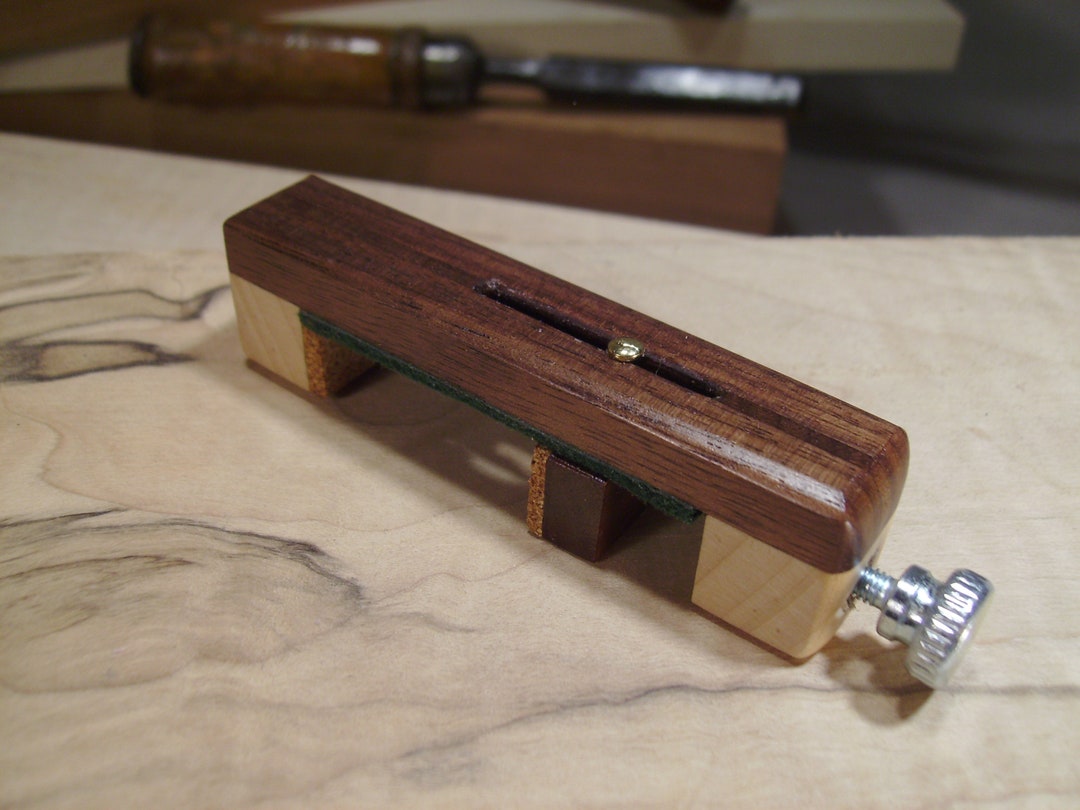 Appalachian Mountain Lap Dulcimer Capo, Black Walnut and Curly Maple