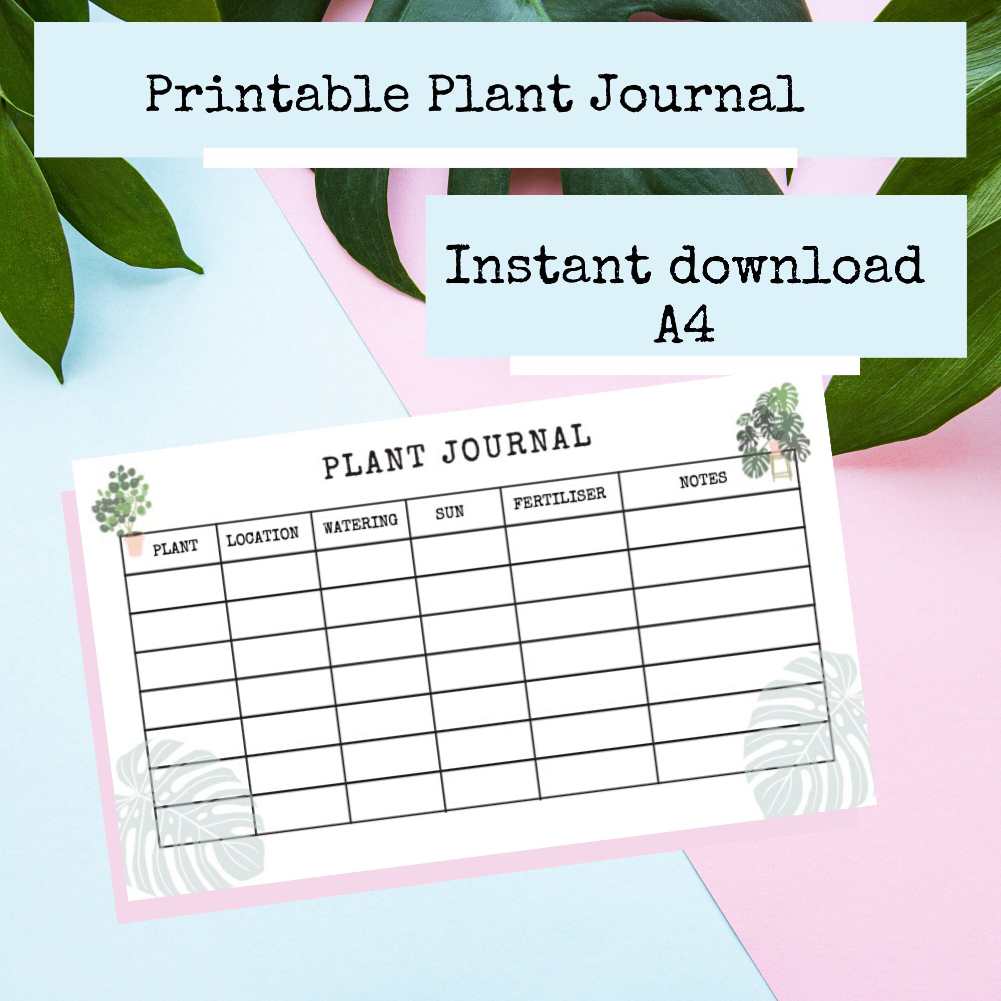 Digital Download Plant Journal House Plant Organiser House | Etsy