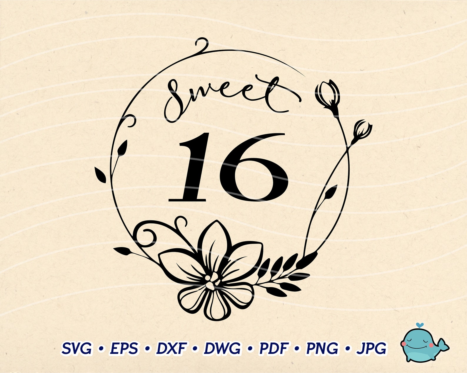Download Sweet 16 Birthday Svg / Onesies Svg / Car Decal SVG / Instant | Etsy