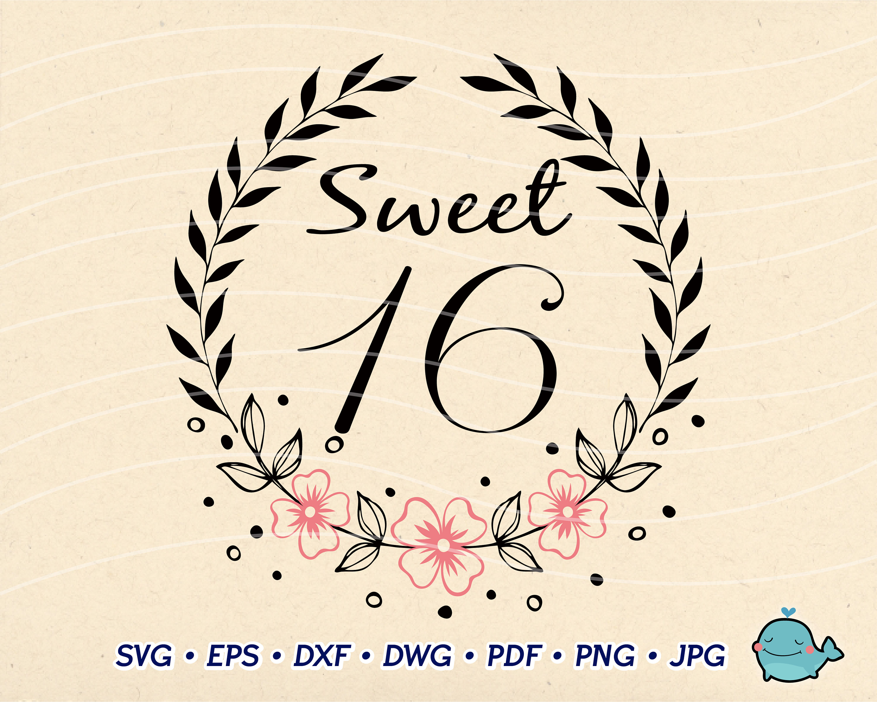 Download Sweet 16 Birthday Svg / Onesies Svg / Car Decal SVG / Instant | Etsy