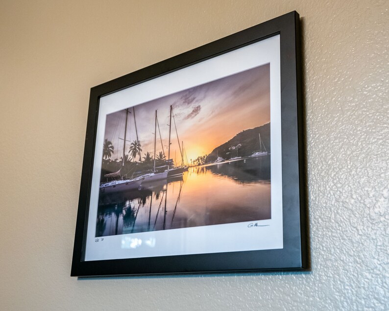 Marigot Bay Printable Photography Boat Art Prints Wall Art Lucia St Wall Decor wall hanging Poster Art Prints Sunset Wall Art