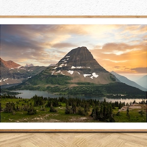 Glacier National Park, Hidden Lake, Trail, Sunset, Wall Art Prints, National Park Poster,  Poster, Wall Decor, Print, Hikes,