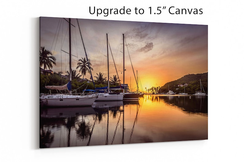 Marigot Bay Printable Photography Boat Art Prints Wall Art Lucia St Wall Decor wall hanging Poster Art Prints Sunset Wall Art