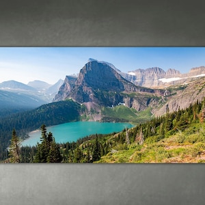 Glacier National Park, Panoramic Art, Montana Wall Art, Wall Art, Travel Poster, Grinnell Glacier, National Park Poster,  Art,