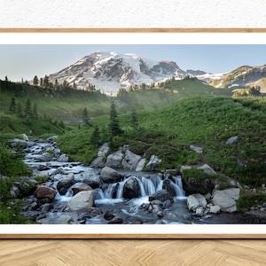 Mount Rainier National Park, Skyline Trail, Wall Art Prints, National Park Poster, Seattle, Wall Decor, Mountains, Rivers,