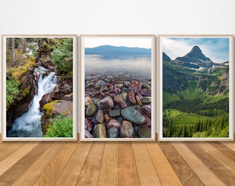 Glazer Nationalpark Fotodruck, Nationalpark Kunstdrucke, Drei Natur, Fotografie Druck,maschinen Siebdruck, Fleecedecke, Montana Park Fotodruck