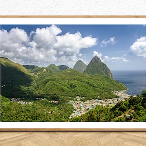 St. Lucia Island, St Lucia Pitons, Art Prints, Wall Art, Poster Print, Wall Art Prints, Gros Piton, Poster Art, Travel, St. Lucia Art