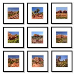 Contemporary, Gallery Black Picture Frame, 12x12 Inch, White Mat With 8x8  Inch Opening, 4-piece Set 500121204B12A, Craig Frames, Frame Set 