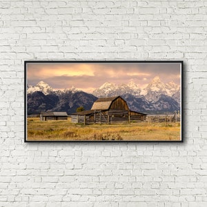Parque Nacional Grand Teton, Arte Panorámico, Granero, 1 pieza, Arte de Pared, Cartel de Viaje, Arte de Pared de Wyoming, Premium, Wide Pano, Arte,