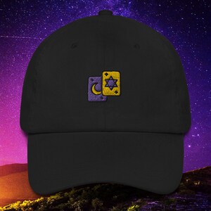 Gorro de papá bordado con cartas del Tarot (Cartas del Tarot Sol y Estrellas)