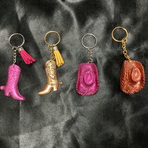 Colorful Cowboy Keychain Set, Epoxy Key Holders with Western Motifs