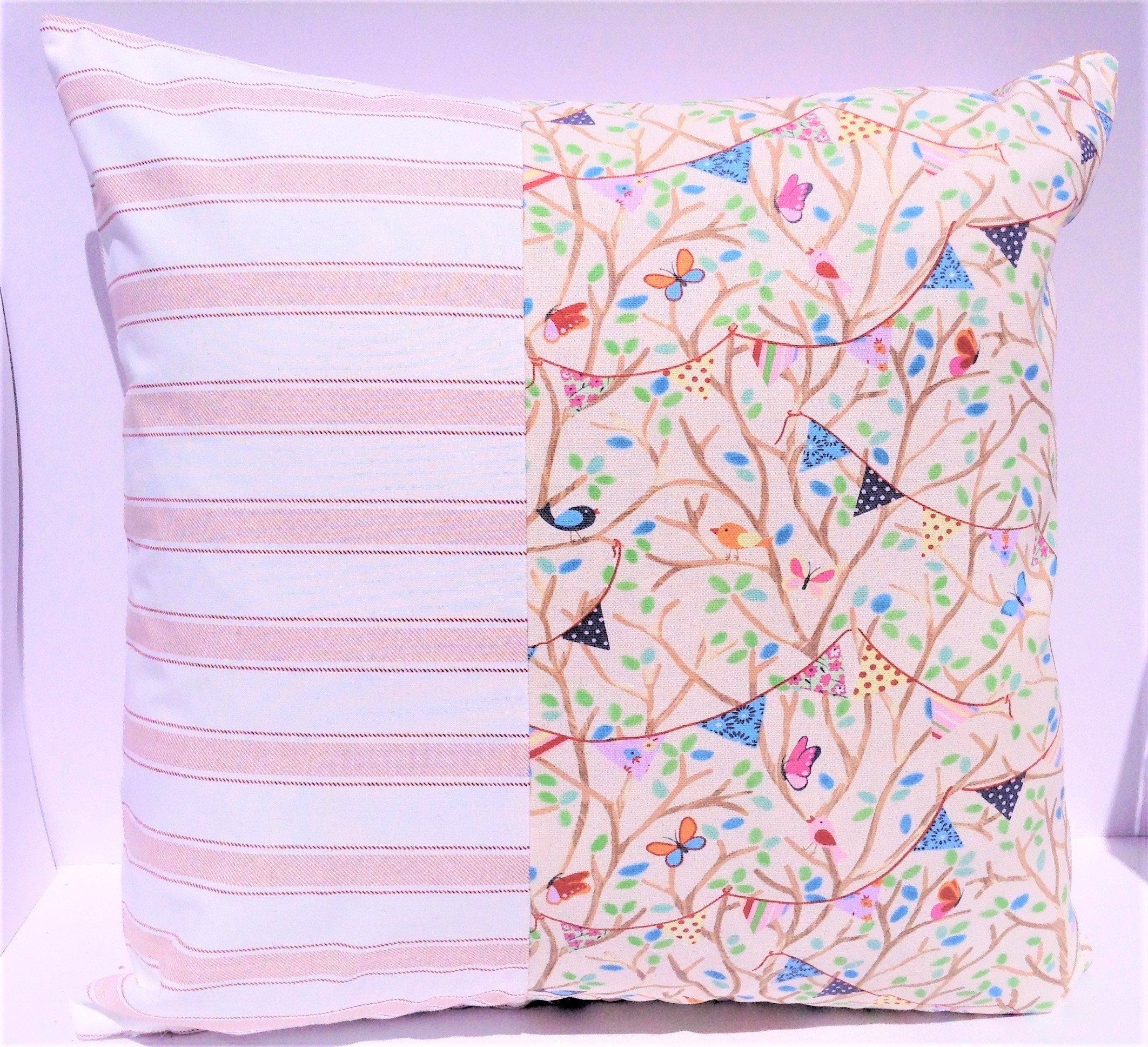 Children's cushion covers Pink striped decorative cushion Etsy