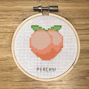Peach Emoji Cross Stitch Pattern