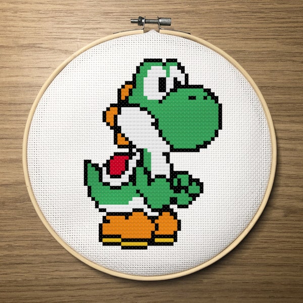 Yoshi Super Mario inspired Cross Stitch Pattern