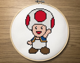 Korsstygnsmönster inspirerat av Super Mario-motiv från Paddan