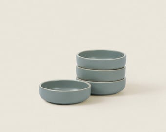 Sage Green Ceramic Sauce Dish Set, Matte Ceramic Dinnerware Collection, Hand-Finished Sauce Bowl Tableware, Ceramic Trinket Dish Set