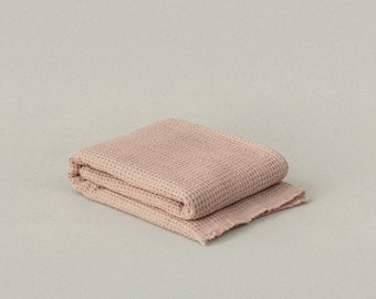 Dusty Rose Everyday Waffle Towels | Washcloths | Hand & Bath Towels | Fringe Cotton Towels | Colorful Towels | Waffle Towel Set