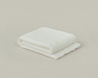 Soft White Everyday Waffle Towels | Washcloths | Hand & Bath Towels | Fringe Cotton Towels | Colorful Towels | Waffle Towel Set