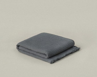 Pebble Gray Everyday Waffle Towels | Washcloths | Hand & Bath Towels | Fringe Cotton Towels | Colorful Towels | Waffle Towel Set