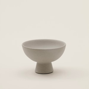 Textured Ceramic Pedestal Bowl | Decorative Vase | Ceramic Pottery | Minimal Vase | Table Decoration | Centerpiece | Modern Vase