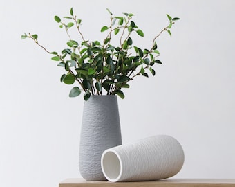 Threaded Porcelain Vase | Decorative Vase | Pottery Ceramics | Flower Vase | Minimal Vase | Table Decoration | Centerpiece | Scandinavian