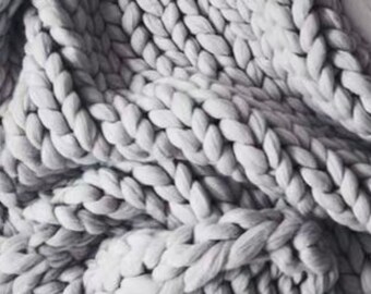 FINAL SALE Chunky Knit Throw Blanket (40 x 60 inches) | Throw Blankets | Heavy Blanket | Hand Knit Blanket | Knitted Blanket | Bedding