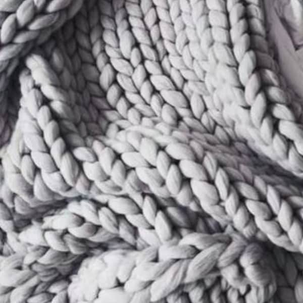 Chunky Knit Throw Blanket (40 x 60 inches) FINAL SALE | Throw Blankets | Heavy Blanket | Hand Knit Blanket | Knitted Blanket | Bedding