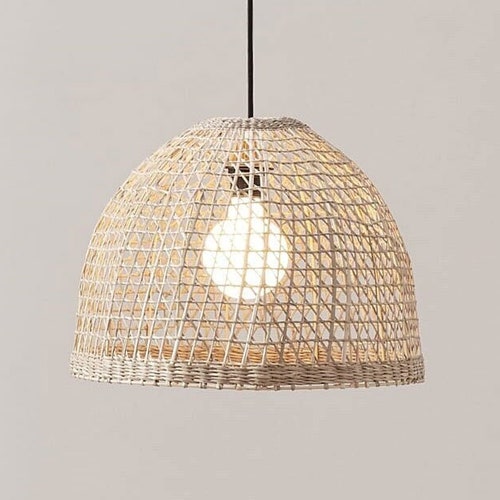 Natural Woven Seagrass Lamp Shade Handwoven Pendant Lamp Etsy UK