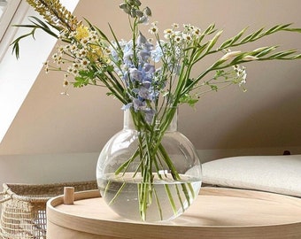 Ball Glass Vase | Color Vase | Decorative Vase | Sphere Vase | Round Vase | Globe Vase | Flower Vase | Minimal Vase | Centerpiece