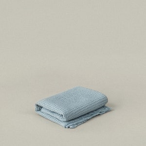 Dusk Blue Cotton Waffle Towel Set, Washandjes Hand & Badhanddoeken, Zachte Sneldrogende Handdoeken, Waffle Weave Spa Handdoek Housewarming Gift afbeelding 6