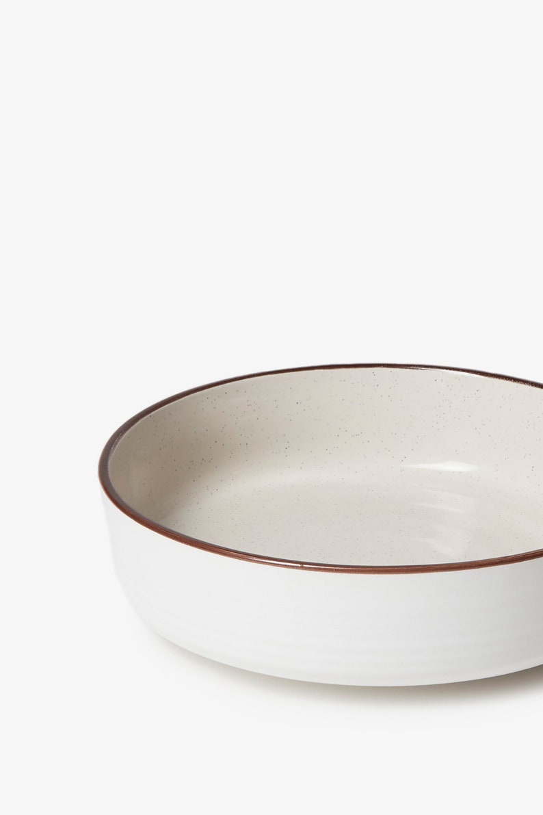 White Speckled Glazed Ceramic Bowls Dinnerware Midcentury Etsy UK