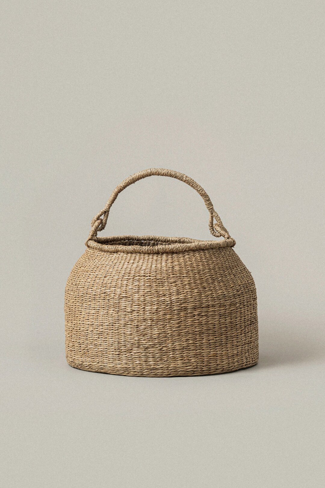 Satna Floor Seagrass Bucket Basket Storage Basket Handwoven Natural