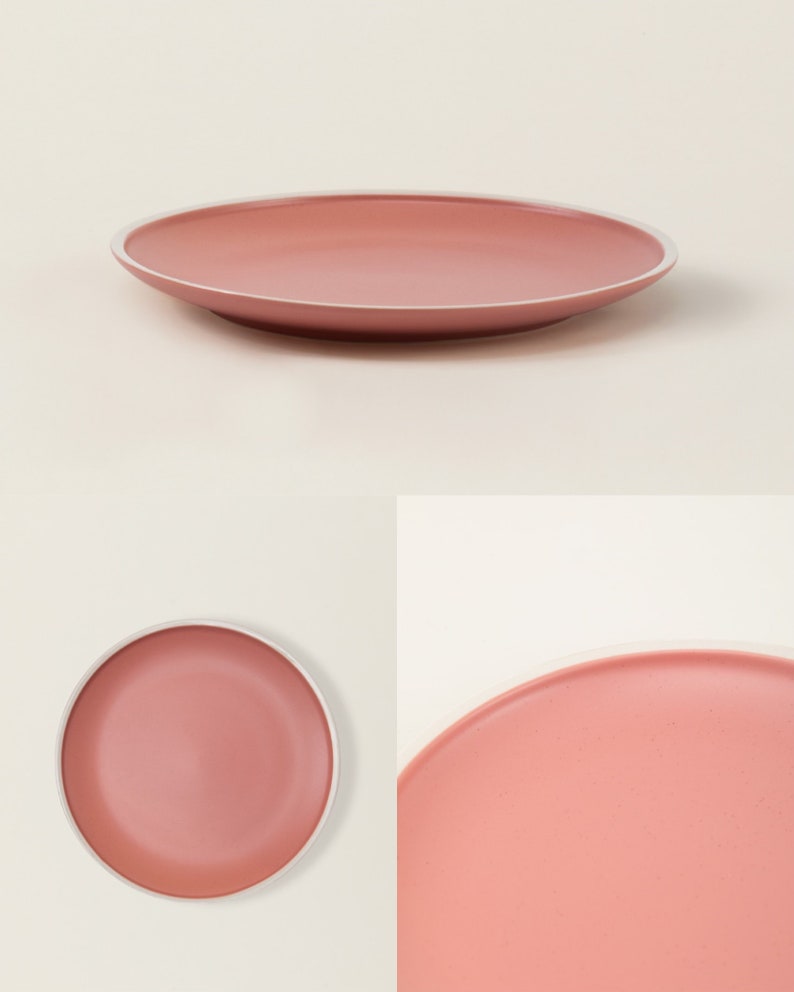 Ceramic Dinner Plate Set The Matte Ceramic Dinnerware Collection Hand-Finished Ceramics Dinnerware Set Scandinavian Design Dusty Pink