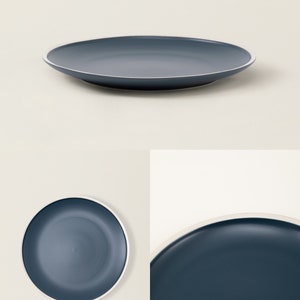 Ceramic Dinner Plate Set The Matte Ceramic Dinnerware Collection Hand-Finished Ceramics Dinnerware Set Scandinavian Design Midnight Blue