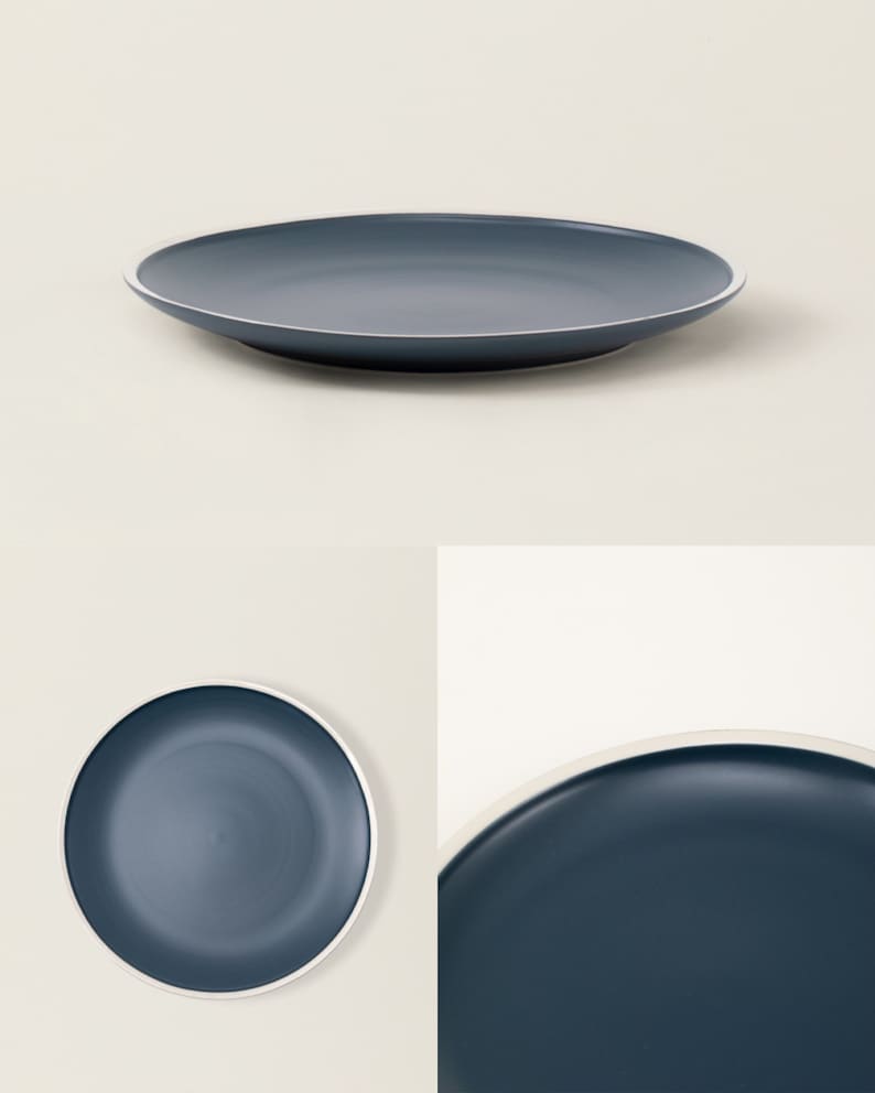 Ceramic Dinner Plate Set The Matte Ceramic Dinnerware Collection Hand-Finished Ceramics Dinnerware Set Scandinavian Design Midnight Blue