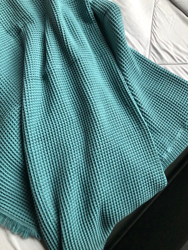Waffle Blanket Fringed Throws 55 X 75 Inches Throw Etsy