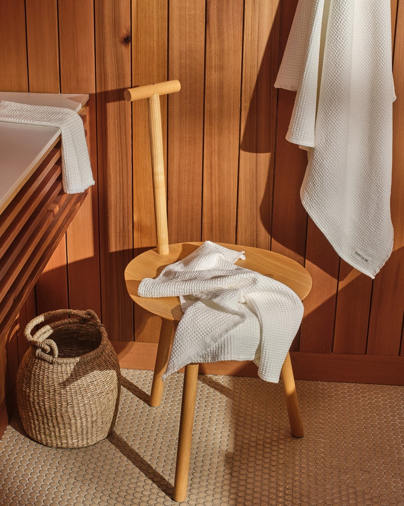 White Cotton Waffle Towel Set, Washcloths Hand & Bath Towels, Soft Quick Drying Towels, Waffle Weave Spa Towel Housewarming Gift image 3