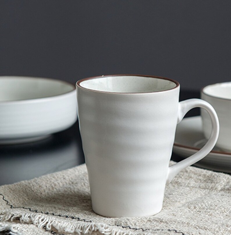 FINAL SALE White Speckled Glazed Ceramic Bowls  Dinnerware  image 8