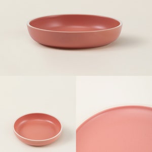 Ceramic Deep Plate Set, The Matte Ceramic Dinnerware Collection, Hand-finished Pasta Ceramic Dish, Modern Plate Tableware, Housewarming Gift Dusty Pink