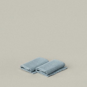 Dusk Blue Cotton Waffle Towel Set, Washandjes Hand & Badhanddoeken, Zachte Sneldrogende Handdoeken, Waffle Weave Spa Handdoek Housewarming Gift afbeelding 5