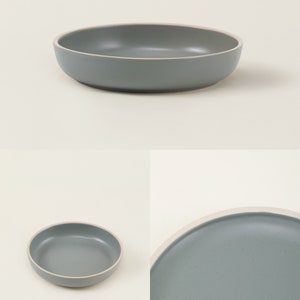 Ceramic Deep Plate Set, The Matte Ceramic Dinnerware Collection, Hand-finished Pasta Ceramic Dish, Modern Plate Tableware, Housewarming Gift Sage Green