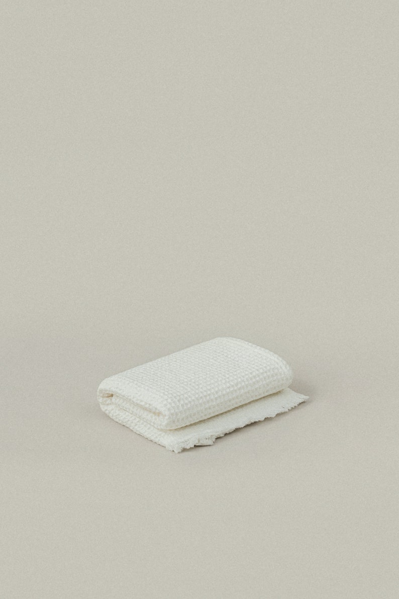 White Cotton Waffle Towel Set, Washcloths Hand & Bath Towels, Soft Quick Drying Towels, Waffle Weave Spa Towel Housewarming Gift image 6