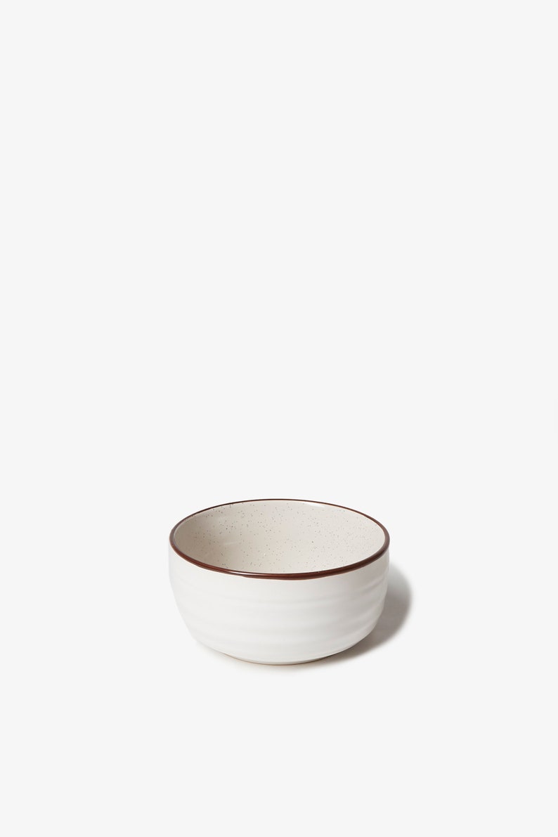 White Speckled Glazed Ceramic Bowls Dinnerware Midcentury Etsy UK